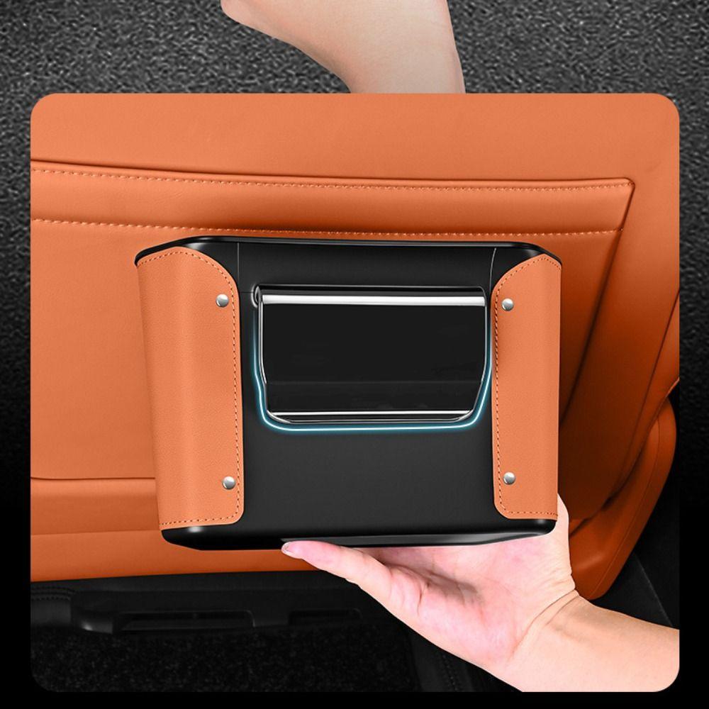 Leather Auto Door Storage Box Large Capacity Paper Napkin Organizer Car Supplies