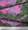 Soimoi Japan Crepe Satin Stoff Blomster & Blader Tropisk Stoff Prints etter meter 42 tommer
