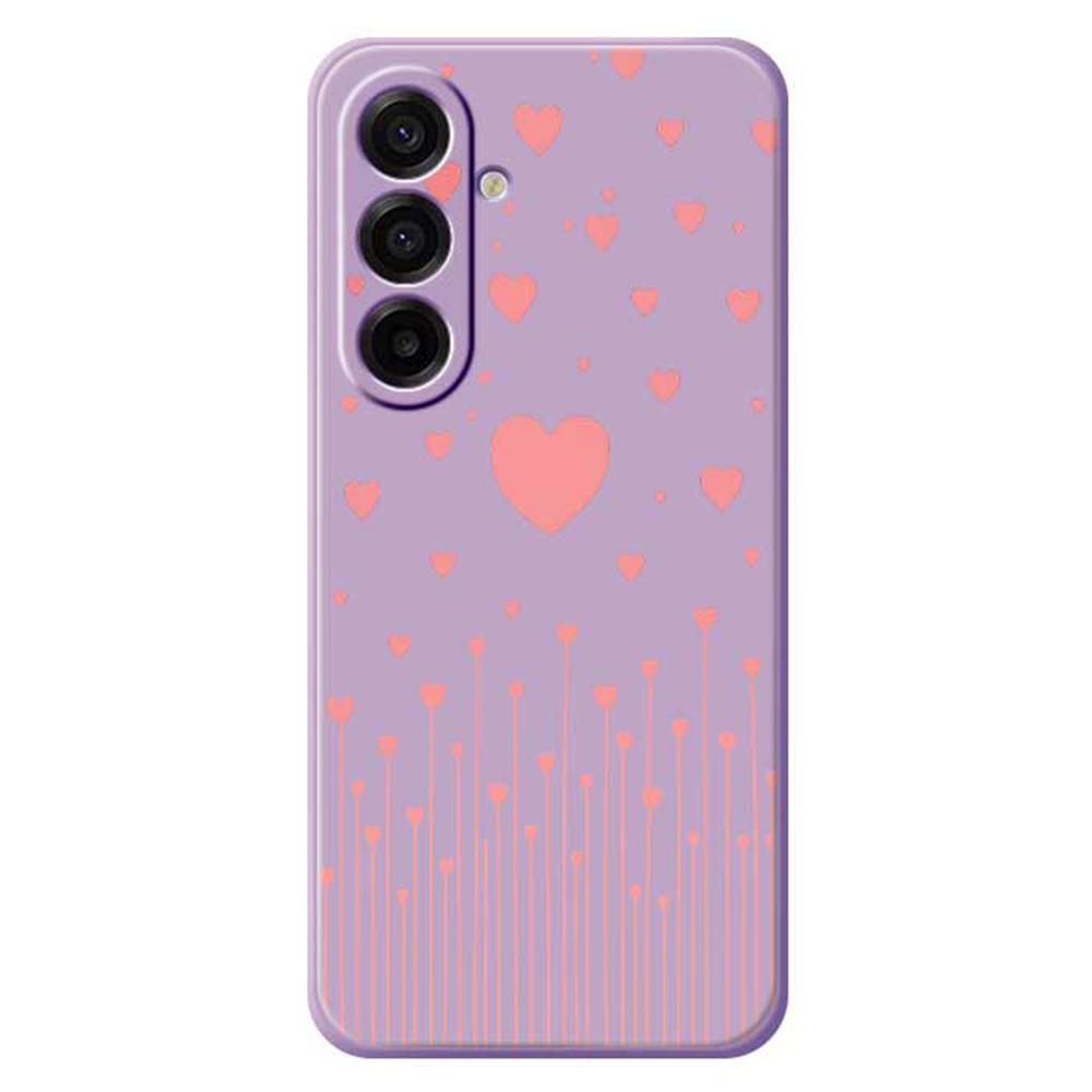 For Samsung Galaxy A17 5G Case Pink Love Pattern Printing Straight Edge TPU Phone Back Cover