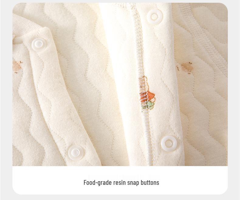 Newborn Air Cotton Three-Layer Warm Bodysuit - Pure Cotton, Spring/Autumn
