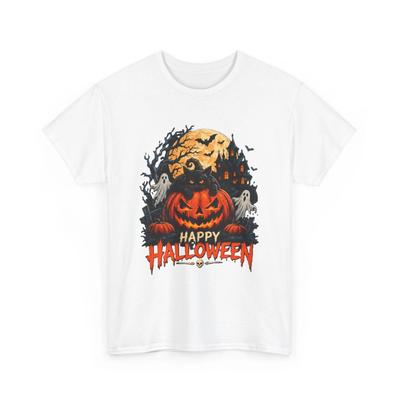 Jack-o'-Lantern Pumpkin Halloween T-Shirt | Spooky Ghosts, Full Moon