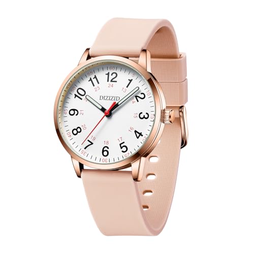 

DIZIZID Analog Nurse Watch, Waterproof, Luminous, Easy-to-Read Dial, Urethane Strap, Simple and Stylish, Unisex for Men and Women, Suitable for Medica