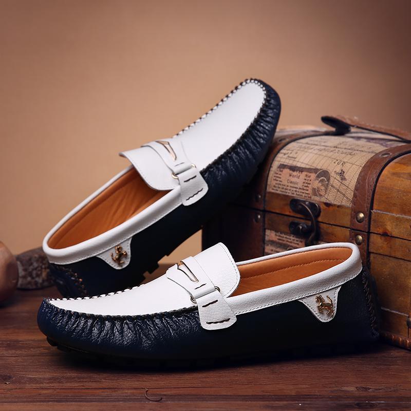 Scarpe Uomo in Vera Pelle Italiana Mocassini Moda Slip-On Piatte Scarpe da Guida Uomo Marca Classica di Lusso Leggero Morbidi Mocassini da Uomo