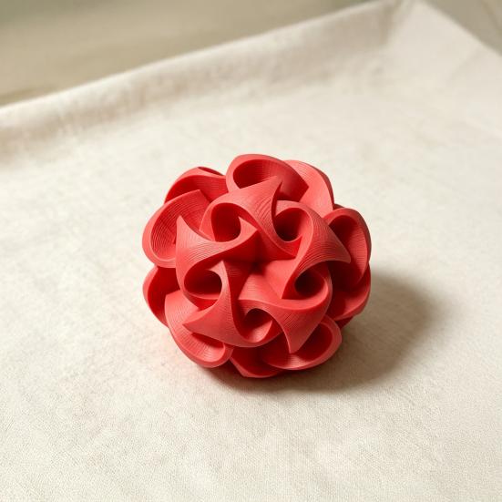 Fine Craftsmanship Desk Decor 3D Printed Geometric Hollow Sphere Sculpture, Abstract Twisted Flower Personalized Decorative Gifts Ball Ornament,