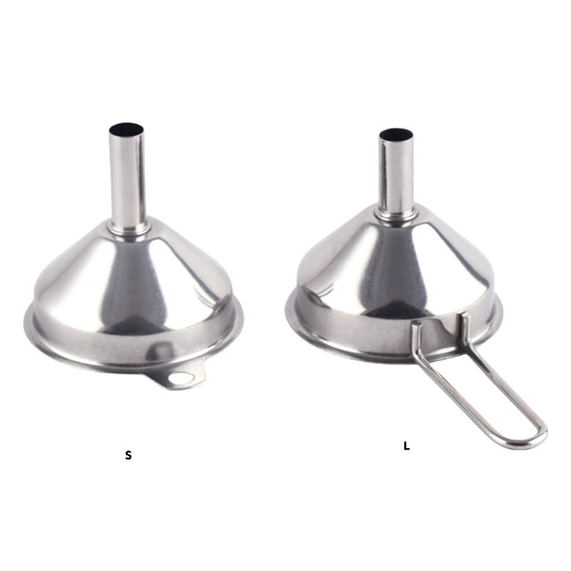 Thickened Stainless Steel Funnel for Home Cook Conical Liquid Transfer Funnel with Hanging Hole Spices Pouring Tool