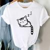 T-Shirts Women Cute Cartoon Print Fashion Tshirt For Woman Tees Tops Graphic Female T Shirt White Womens T-Shirt