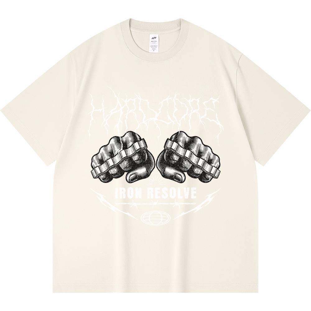 

230GSM 100% Cotton T-Shirt Hand knuckle Print Tees Funny Harajuku Style Combed Cotton Tshirt XS абрикосовый