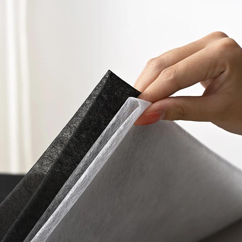 1x1M Schwarz Weiß Doppelseitiges Einlage Klebegewebe Kleidung Aufbügelbares Saumband Einlage Vlies DIY Nähzubehör
