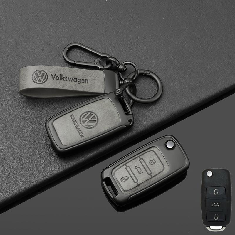Pro VOLKSWAGEN Kožený kryt na klíčenku pro auto z hliníkové slitiny pro VW Volkswagen Polo Tiguan Passat B5 B6 B7 Golf 4 5 6 MK6 Jetta Lavida