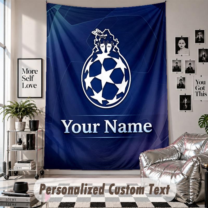 Custom Tapestry Wall Hanging, FC Porto Personalized Name Text Home Wall Decor