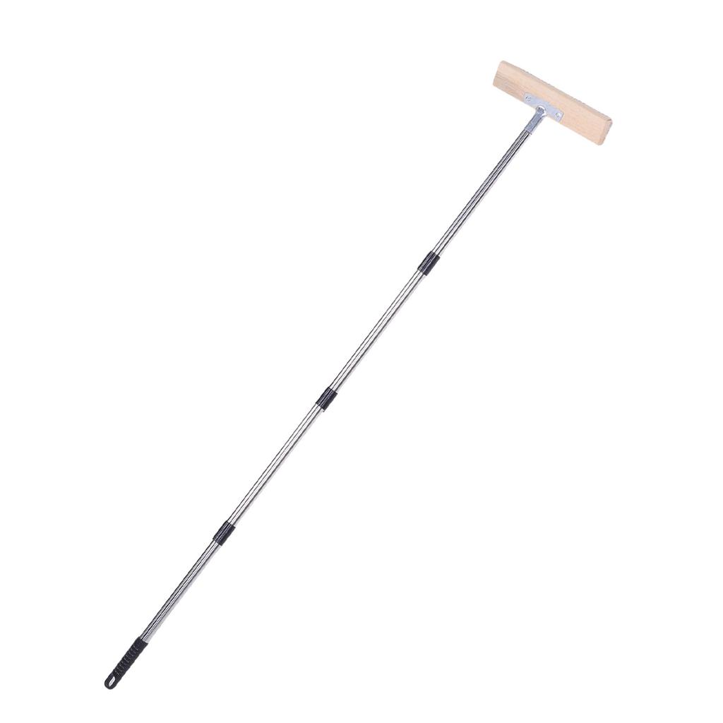 Heavy Duty Stainless Steel Wire Scrub Brush with   Handle Moss Remover Wire Broom Outdoor Floor Scrub Brush for Patio Deck Garden Garage