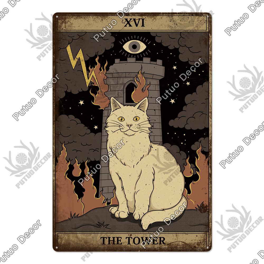 Putuo Decor Halloween Vintage Tin Signs Plaque Metal Plate Retro Poster Wall Art Decoration for Home Bar Living Room Door Yard