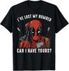 T-shirt noir en coton Marvel Deadpool motif humoristique confortable et décontracté indispensable pour les fans de Marvel