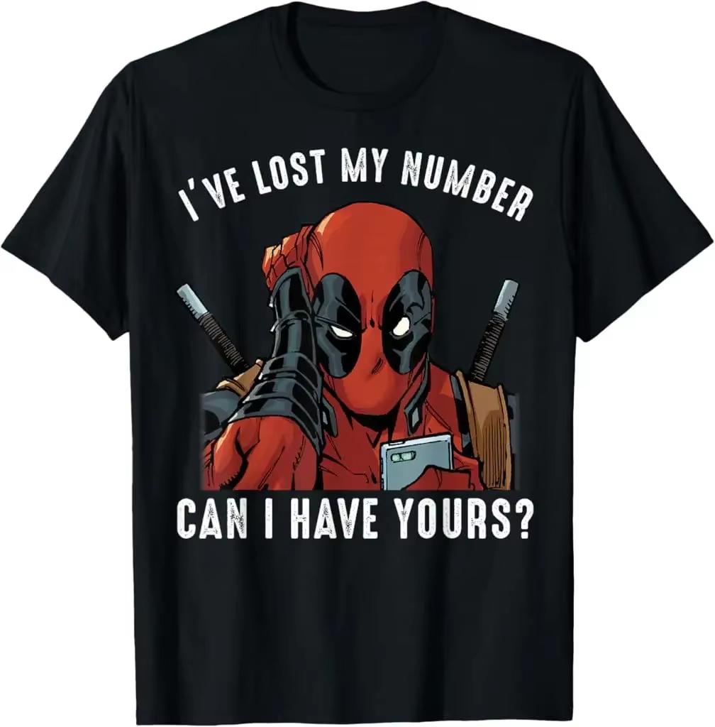 Marvel Deadpool humorous pattern black cotton Tshirt comfortable and casual musthave for Marvel fans S