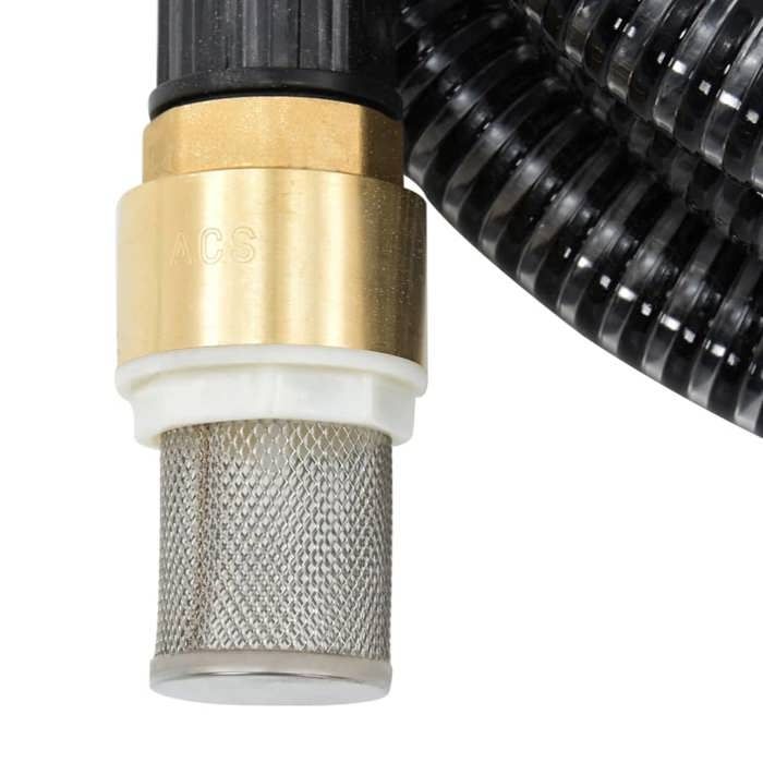 VidaXL Tuyau d'aspiration avec raccords en laiton noir 1,1" 3 m PVC 151054
