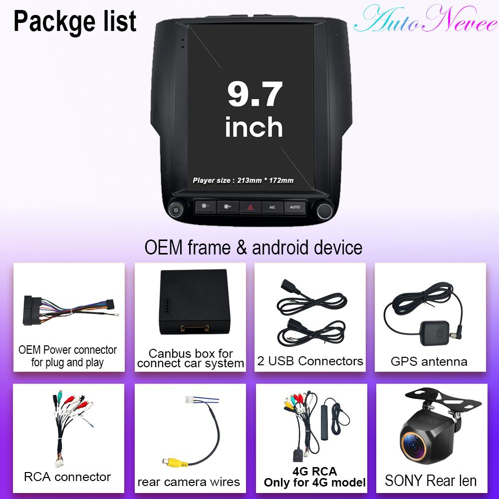 Android 14 For Dodge Ram 4 IV DJ DS 2013 - 2019 Car Radio Stereo 4G Carplay Multimedia Video Player Navigation GPS NO 2DIN DVD