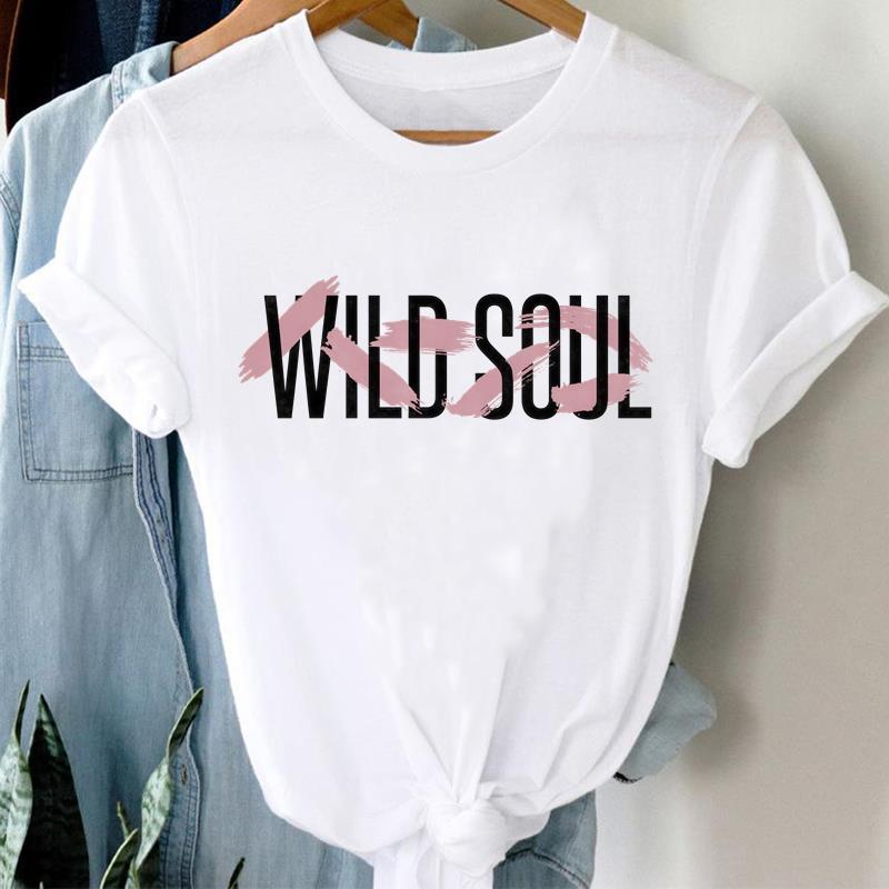 (Asian Size) Tee trend love cute Graphic T Shirt Fashion Women Clothing Casual Lady Female Top spring summer Printed Short Sleeve T-shirts