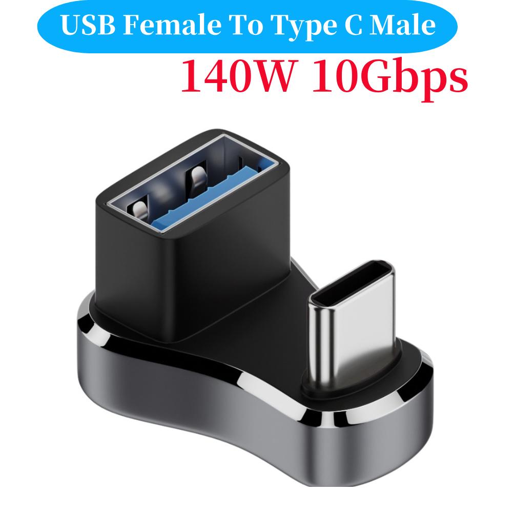 180 Degree Angle 2-in-1 Extension Connector Right Angle Type-C USB C Adapter for STEAM DECK/Switch/ASUS Rog Ally