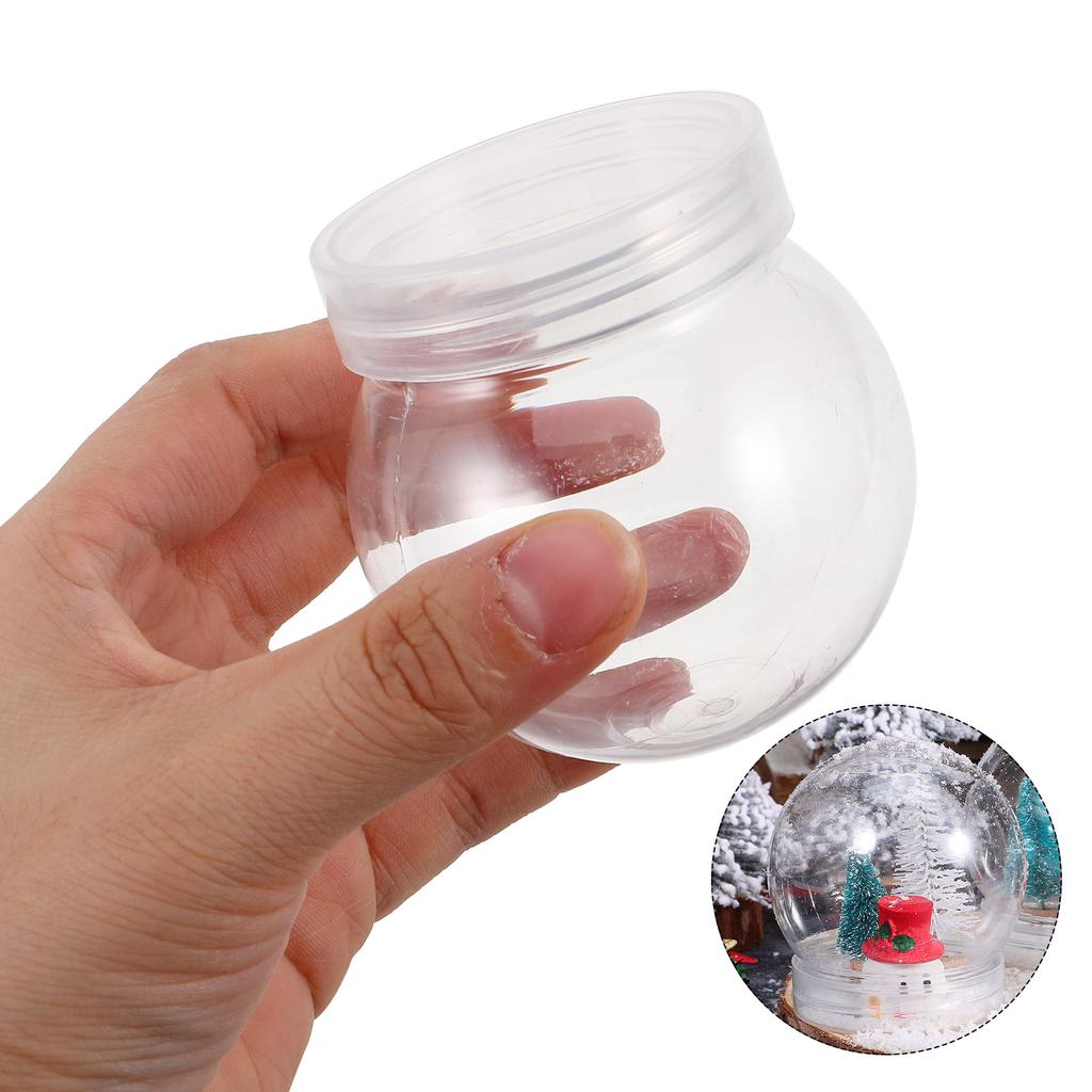 Empty Christmas Snow Globe Transparent Water Balloon Globe With Lid Clear Cookie Container Home Storage Empty Multi-Functional
