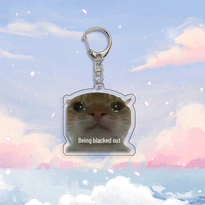 Křivá tlama Koťátko Kreslený Přívěsek na klíče: Vtipný akrylový přívěsek na školní tašku a dárek k narozeninám