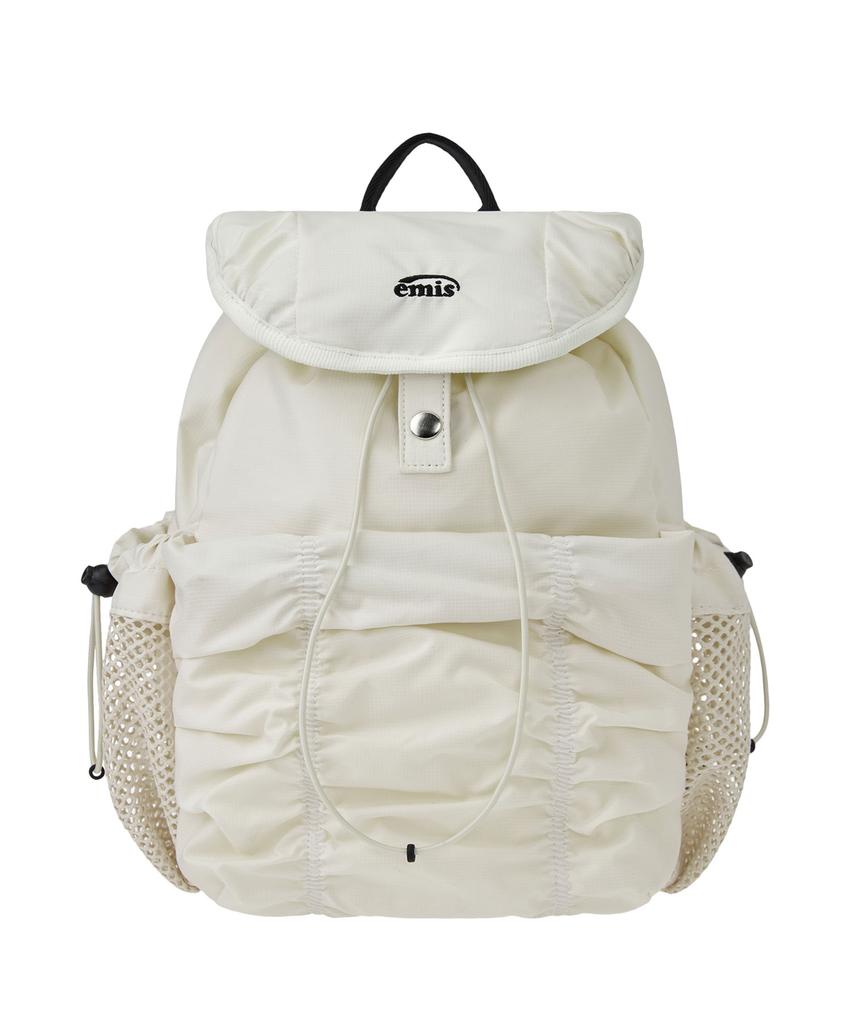Emis Shirring Backpack-Ivory