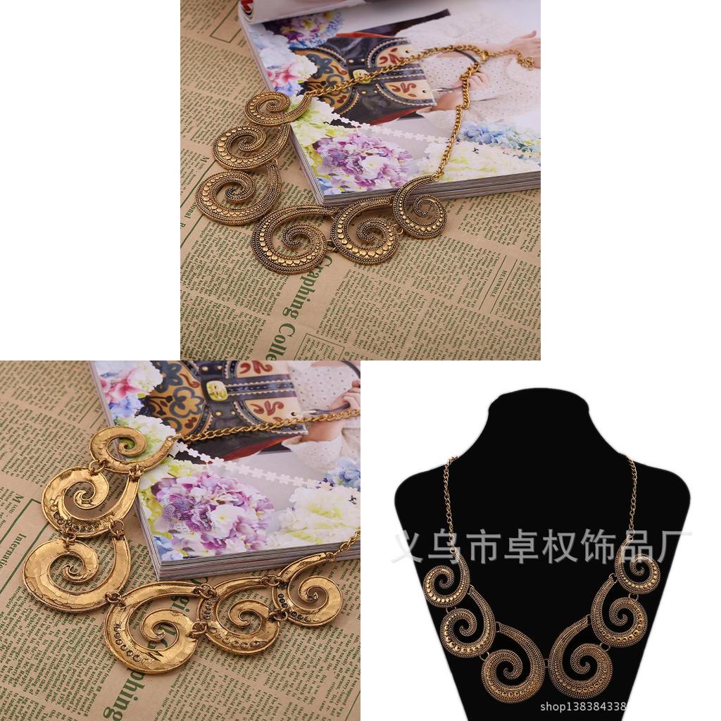 Ethnic Style Alloy Necklace With Retro Finish For Men And Women Office Wear