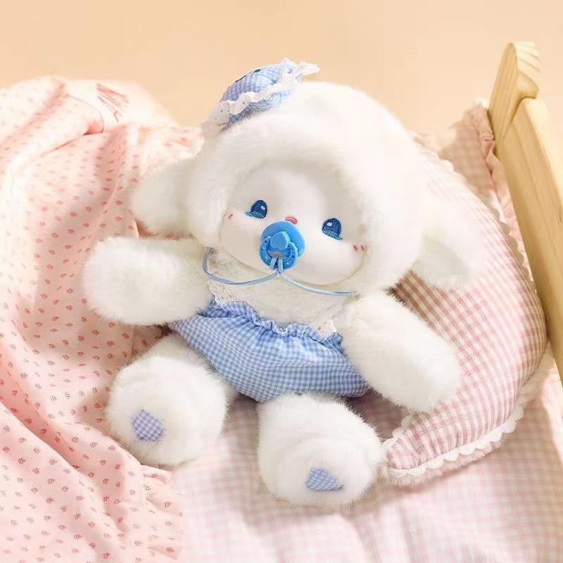 Milk Dozing Lamb Doll Pacifier Sheep Doll Plush Toy Girl Child Soothing Sleeping Doll