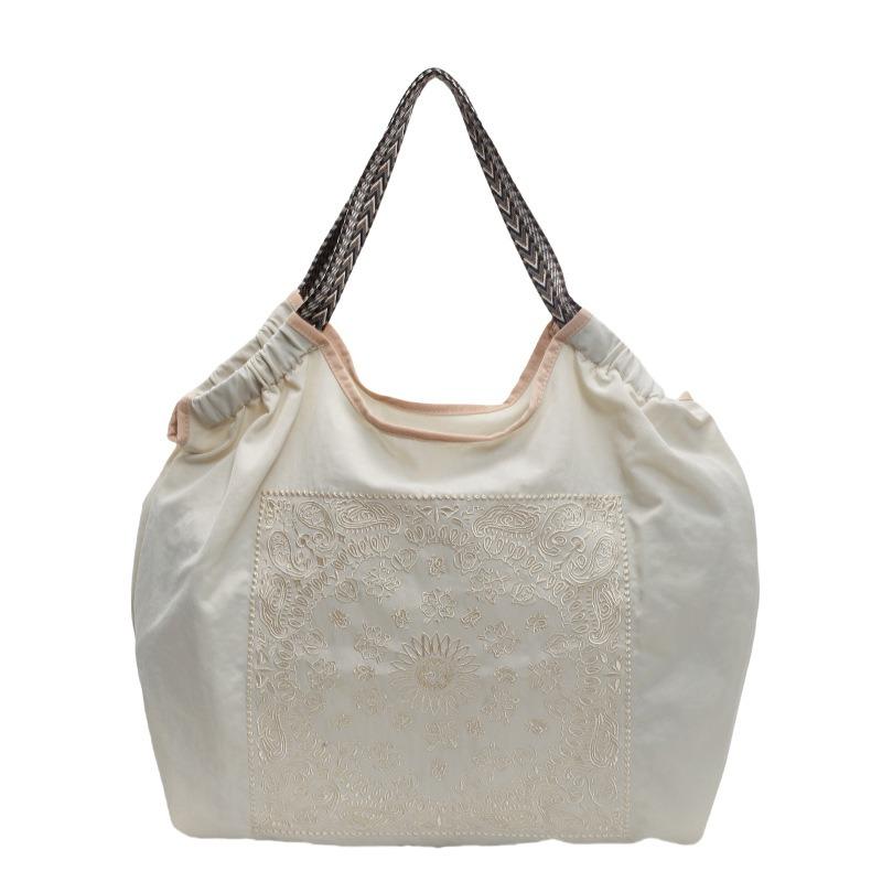 Bags Women's Embroidery Shopping Bags Handbags Large Capacity Commuter Tote Bags Women's Leisure Travel Shoulder Bags