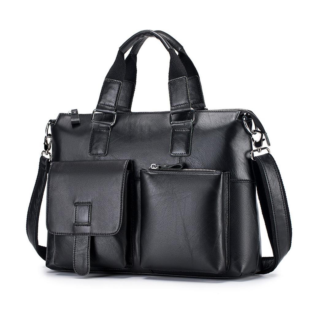 Men s Leather Messenger Bag Vintage Shoulder Diagonal Bag Laptops Briefcase for Work Business Travel