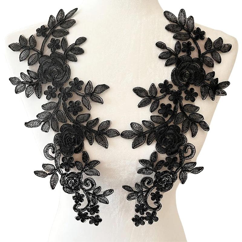 1 Par Broderiklistremerker Klesstilbehør Brudekjole DIY Kantblonder 16*36CM Syapplikasjon