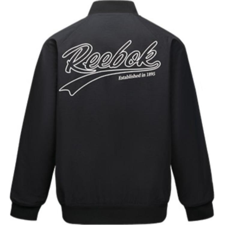 Reebok Comfortable Stylish Loose Retro Color Block Stand Collar Sports Jacket Unisex Jacket Black 24FRM213UGH0