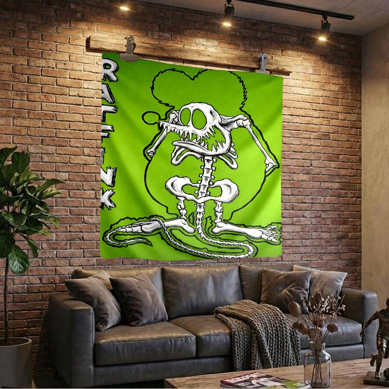 Retro Fink Rat Printed Tapestry, Wall Hanging,Livingroom, dormitory, Large Wall Decor, Fabric Decor Fan Birthday Gifts