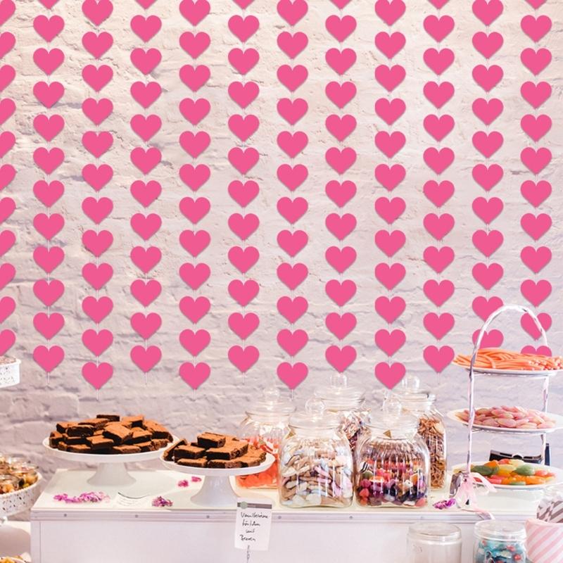 6/8Pieces Love Heart Ornament Valentines Day Heart Hanging Strips For Valentines Day And Wedding Decoration