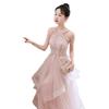 Evening Dress Women's Light Luxury Niche 1011 New Banquet Temperament Host Pink Evening Dress Engagement Toast