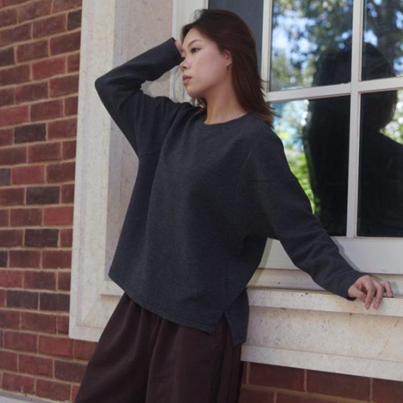 Women's Artistic Striped Long Sleeve Sweatshirt - Spring/Autumn Casual Loose Fit Round Neck Top