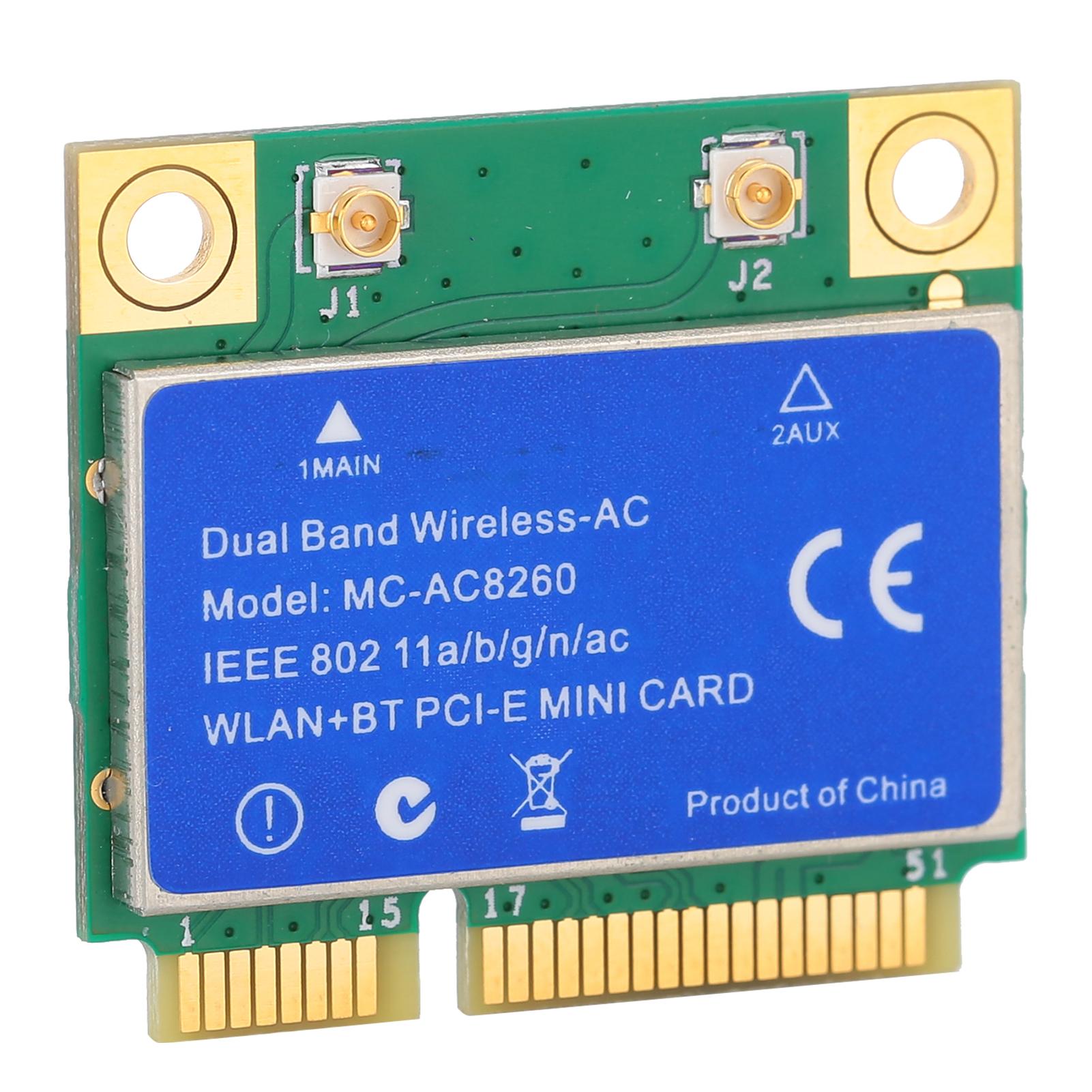 

Картка MINI PCIE 1200M Дводіапазонна 2,4 ГГц/5 ГГц Бездротова мережева картка 8260 WLAN+BT 2в1 MC8260