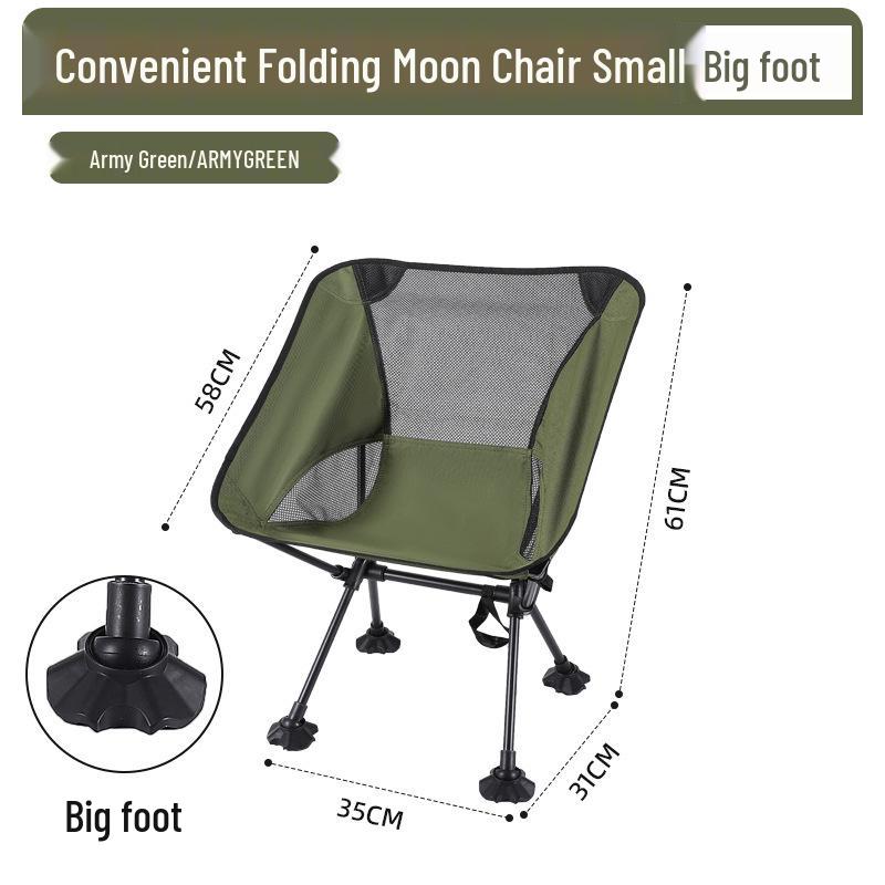 Portable Outdoor Moon Chair with Breathable Mesh Backrest – Folding Chair for Fishing, Art, and Beach Picnics