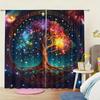 Colorful starry sky life tree pattern printed curtains   bedroom and living room   home decoration   room decoration