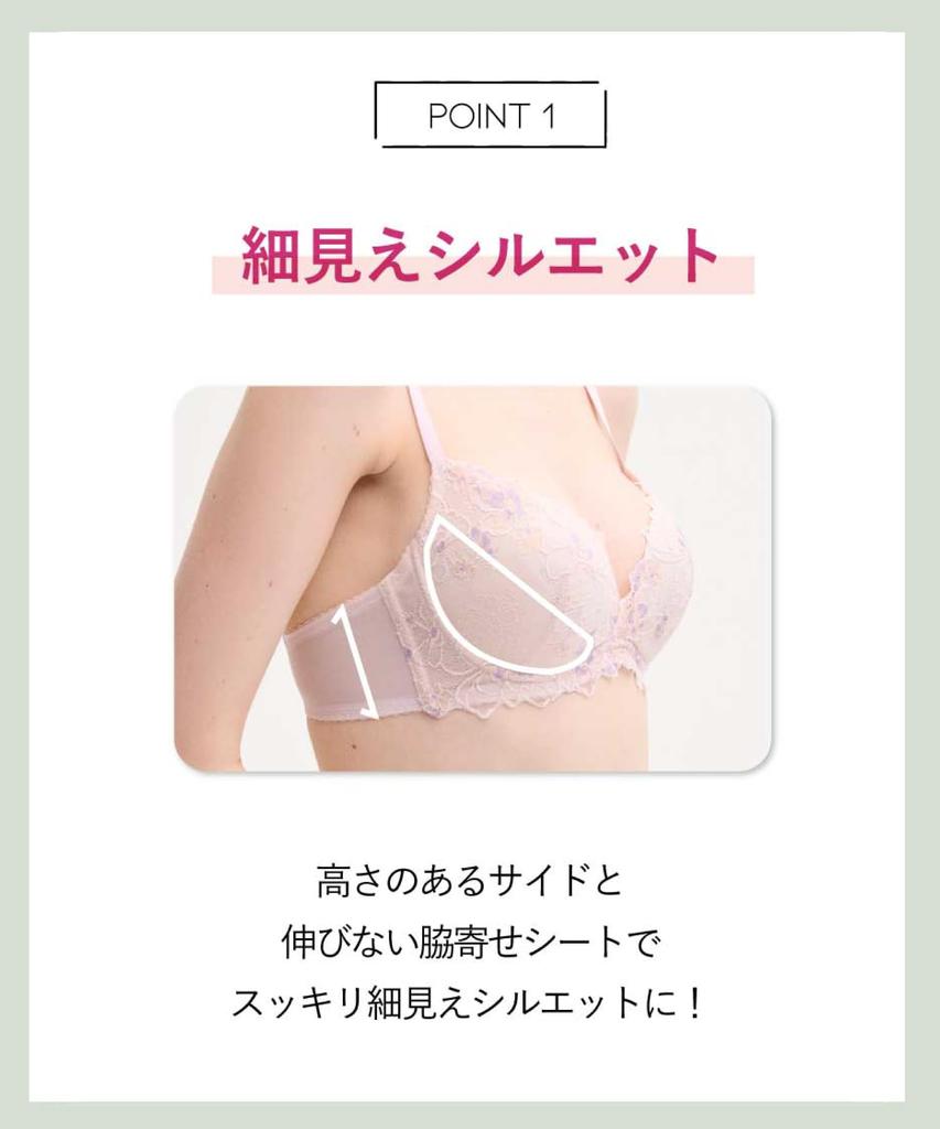 bra with high underarm design for added suitable for A to G large sizes Bragenic high underarm slimming Bra BMI350 BE E70 [Amphi/Wacoal] Non-wired