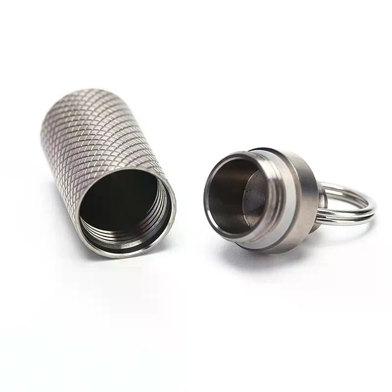 Outdoor Mini Titanium Alloy Seals Bottle Waterproof Canister Medicine Bottles