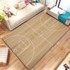 Basketball Court Design Plush Rug Living Room Gym Floor Mat Sports Theme Wood Look Soft Carpet Home Decoration