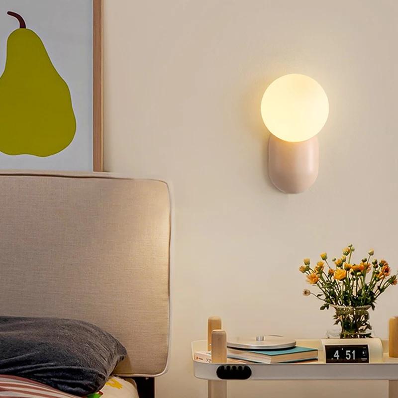 Macaron LED Wall Lamp Bedroom Living Children's Room Bathroom Bedside Mirror Decoration Lighting Fixtures Wall Sconce Lights