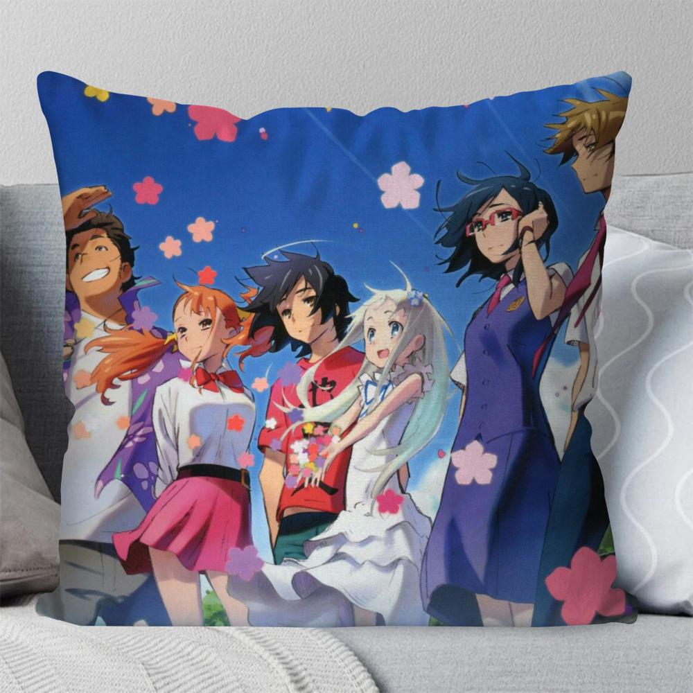 Honma Meiko Animation Secret Base Pillow Case Square Pillow Bedroom Sofa Leisure ComfortCar Living Room Home Decoration 40X40