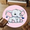 1PC Elephant Cute Hearts Round Chair Mat Area Rug - Non-Slip, Floor Mat for Office, Bedroom, Home Decor Christmas Gift C0528088