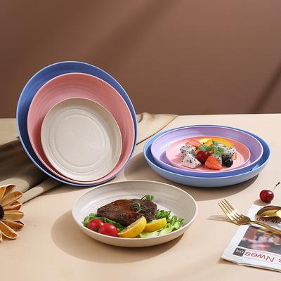 Japanischer Runder Plastikteller Gemüseteller Haushaltsteller Geschirrset Wind Frühstück Obstteller Hot Pot Flacher Teller