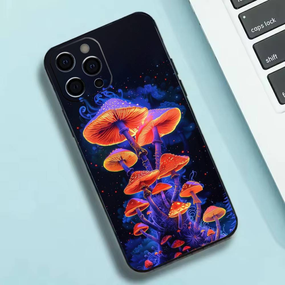 Trippy Psychedelic Mushrooms Phone Case Silicone Soft For IPhone 17 16 15 14 13 12 11 X XR Plus Pro Max Plus