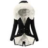 Giacca da donna a maniche lunghe monocolore con zip, aderente, calda, con cappuccio
