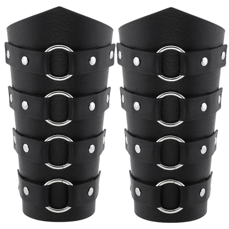 Men Black Gauntlet Bracer Gauntlet Cosplay Bracer Wristband for Parties