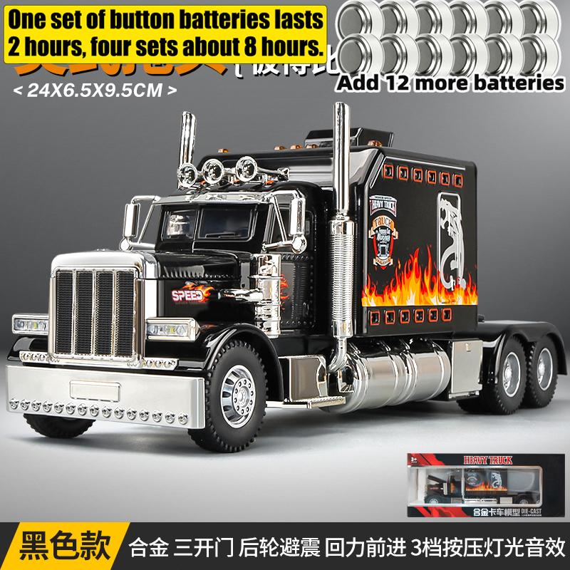 1:24 Peterbilt 389 Flame Livery American Heavy Semi Truck Tractor Alloy Metal Diecast Model Car Home Decoration & Computer Gifts