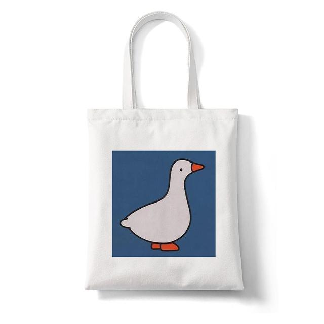 Cartoon Frog Print Women Shopping Bag Funny Animal Pattern Large Capacity Tote Aesthetics Shoulder Bag Eco Canvas Bag Handbag